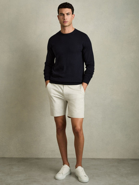Short Length Casual Chino Shorts Chalk | Men