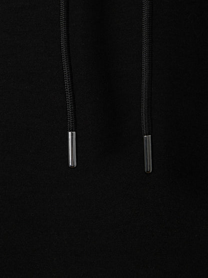 Interlock Jersey Drawstring Hoodie Black | Men