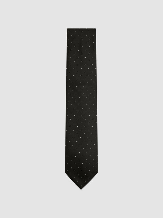 Polka Dot Silk Tie Black | Men