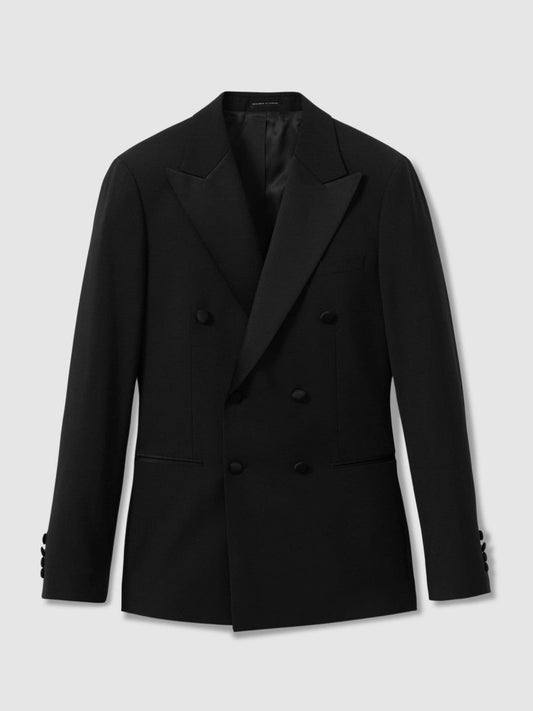 Double Breasted Tuxedo Slim Fit Jacket Black | Men