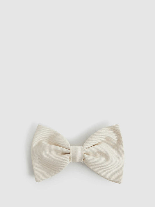 Grosgrain Silk Bow Tie Light Ivory | Men