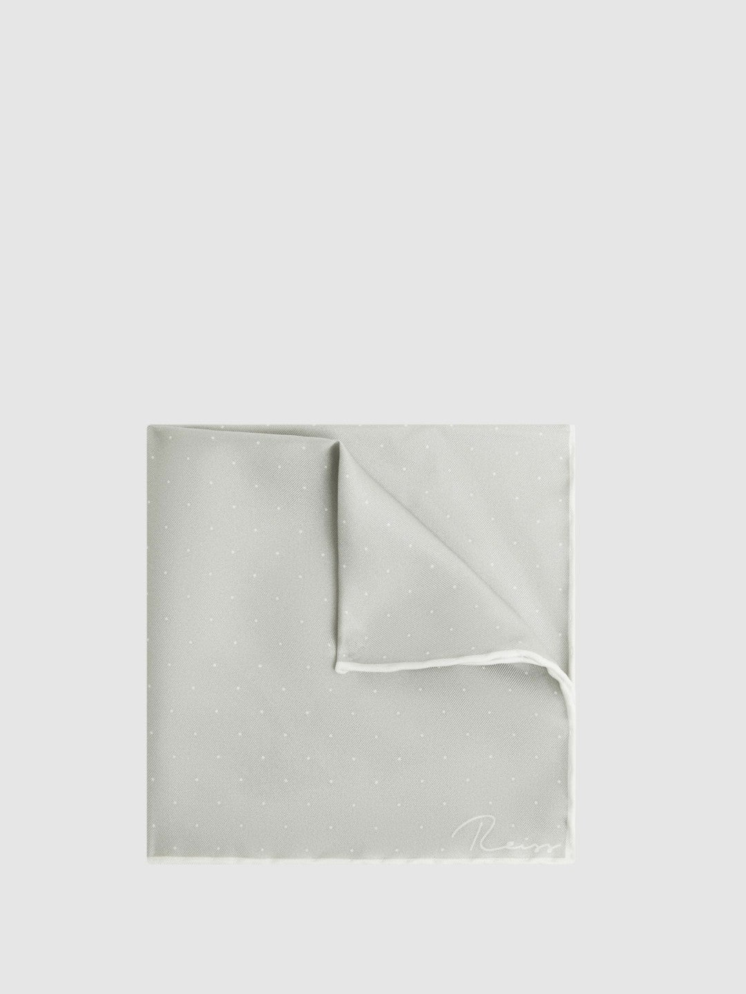 Polka Dot Silk Pocket Square Silver | Men