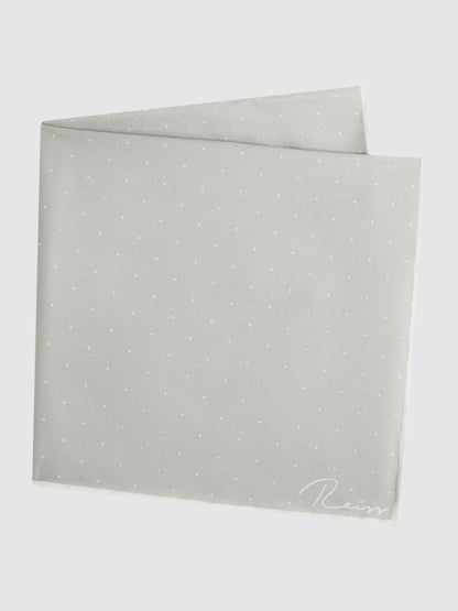 Polka Dot Silk Pocket Square Silver | Men