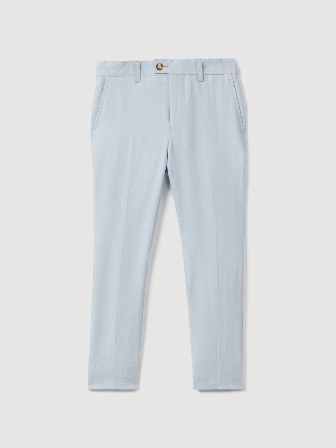 9-13 yrs Slim Fit Linen Adjustable Trousers Soft Blue | Children & Baby