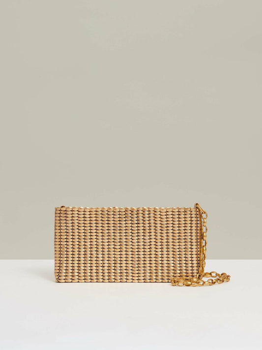 Beaded Removable Strap Shoulder Bag Gold | Women