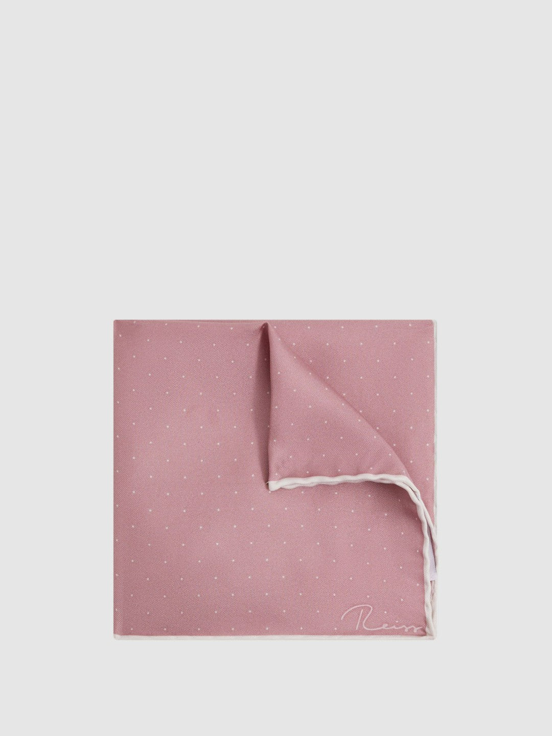Polka Dot Silk Pocket Square Pink | Men