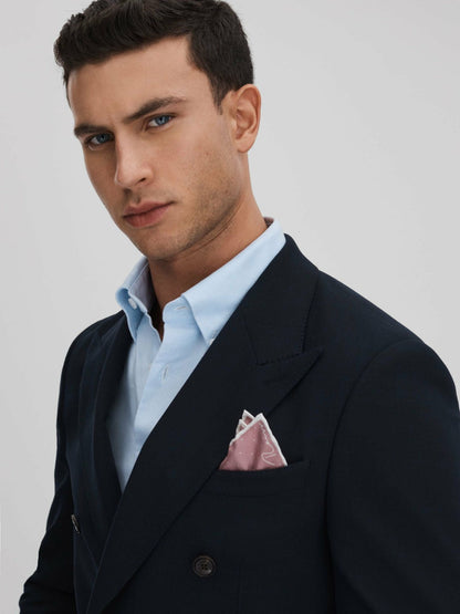 Polka Dot Silk Pocket Square Pink | Men
