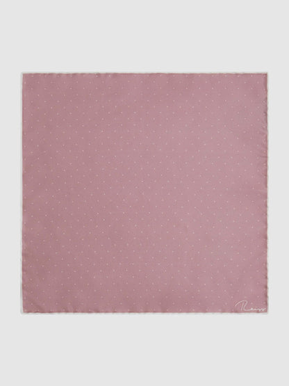 Polka Dot Silk Pocket Square Pink | Men