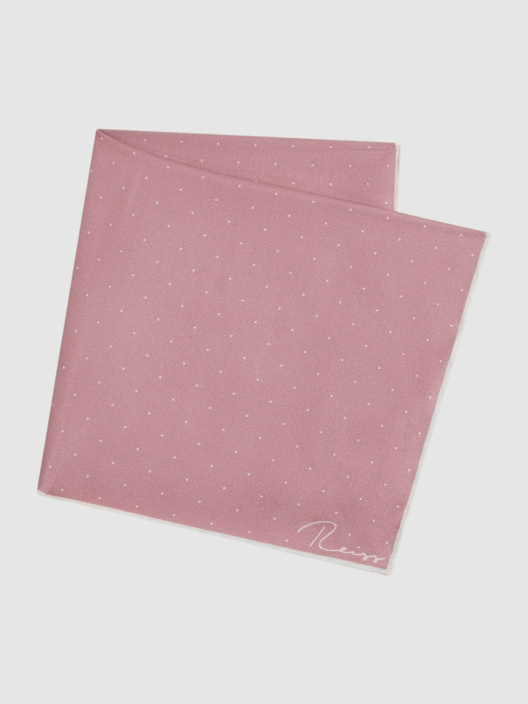 Polka Dot Silk Pocket Square Pink | Men