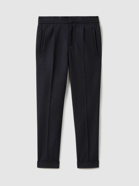 3-9 yrs Relaxed Elasticated Trousers with Turn-Ups Navy | Children & Baby