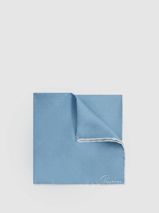Polka Dot Silk Pocket Square Blue | Men
