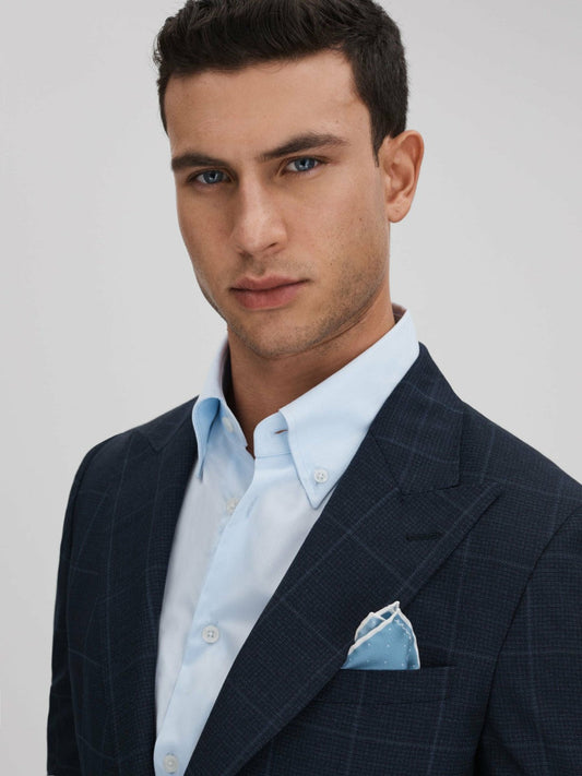 Polka Dot Silk Pocket Square Blue | Men