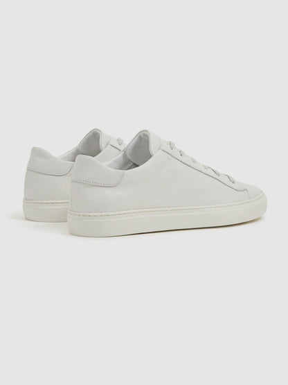 Harrys of London Grained Leather Trainers White | Men