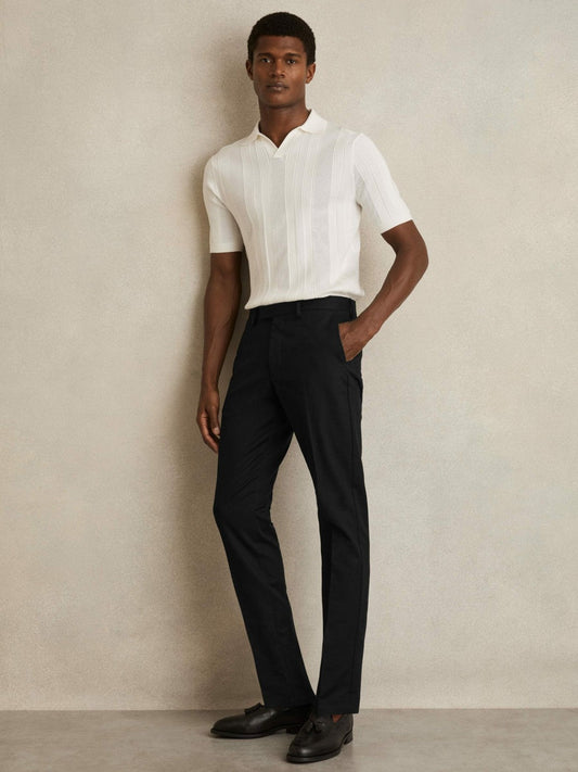 Slim Fit Cotton Blend Chinos Black | Men