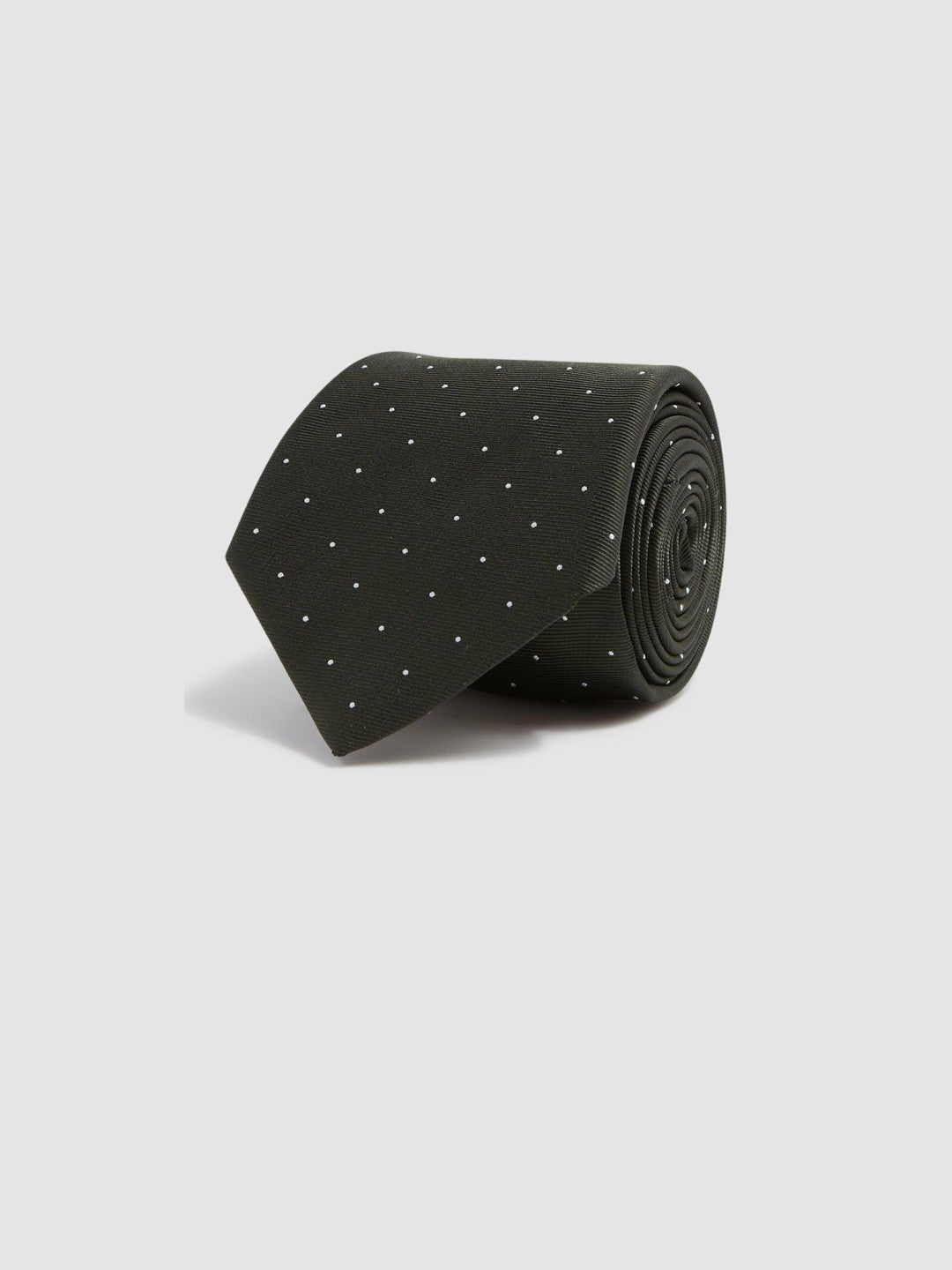 Polka Dot Silk Tie Dark Green | Men