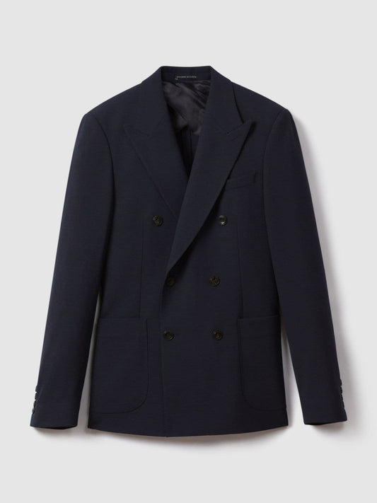 Double Breasted Suit Blazer Slim Fit Navy | Men