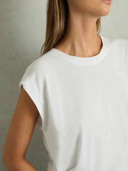 Cotton Capped Sleeve T-Shirt White | Women