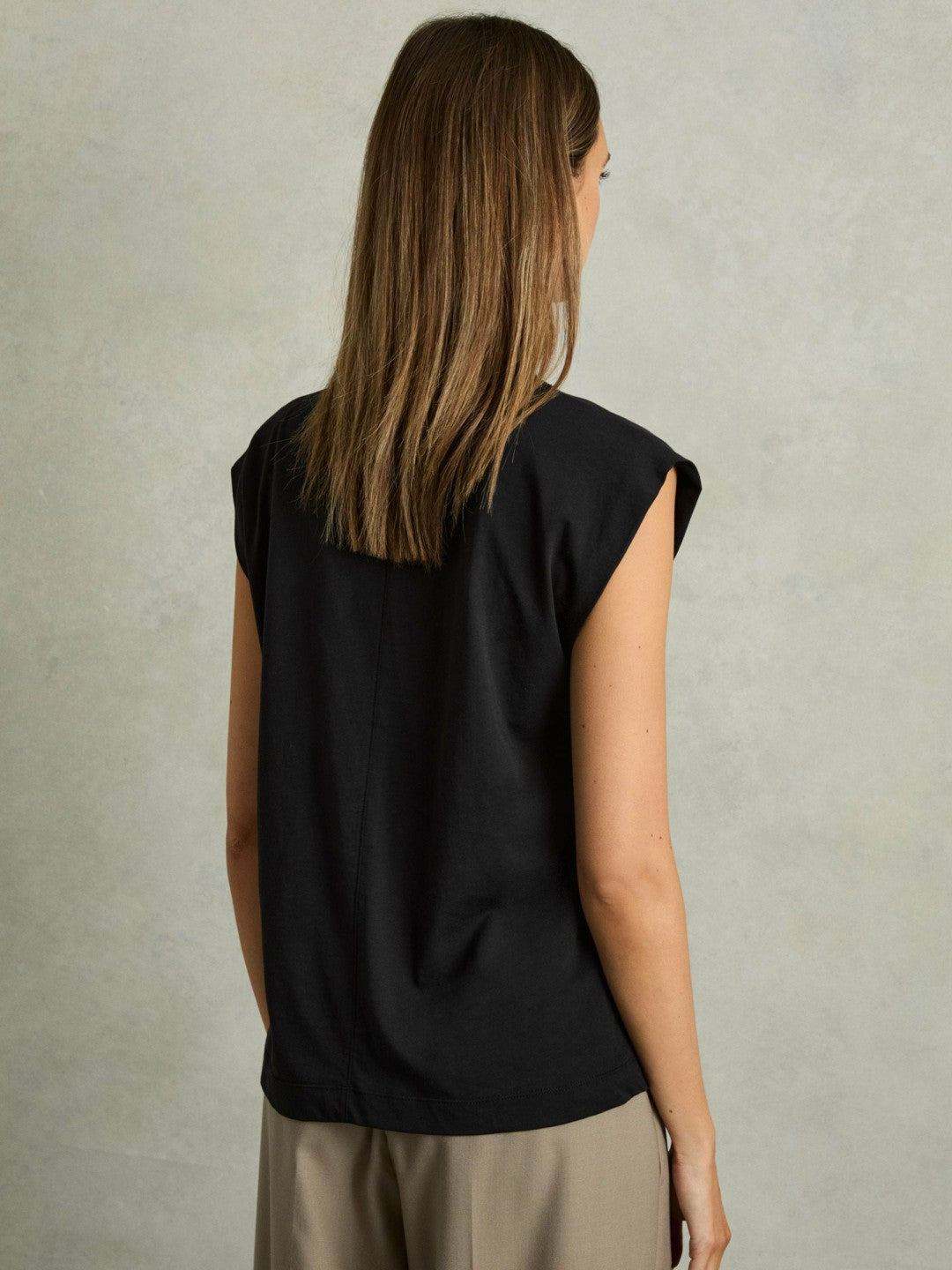 Cotton Capped Sleeve T-Shirt Black | Women