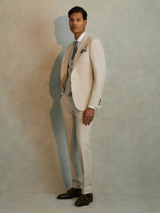 Slim Fit Side Adjuster Trousers Stone | Men