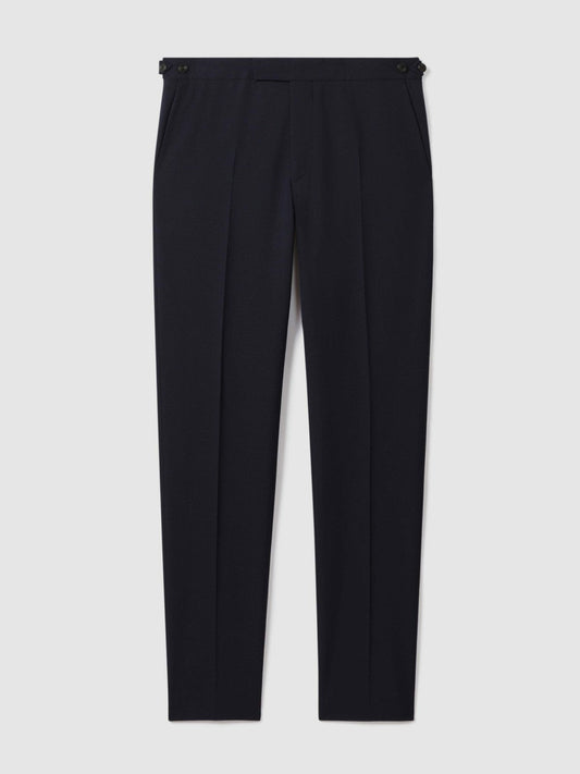 Slim Fit Side Adjuster Trousers Navy | Men
