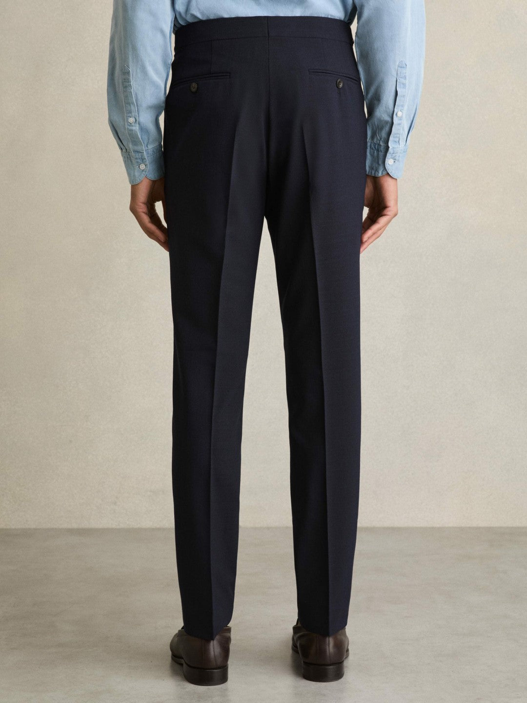 Slim Fit Side Adjuster Trousers Navy | Men