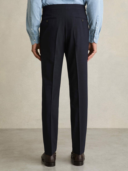 Slim Fit Side Adjuster Trousers Navy | Men