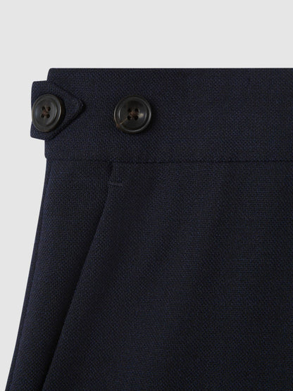 Slim Fit Side Adjuster Trousers Navy | Men