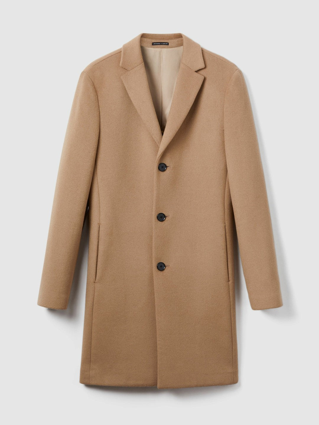 Wool Blend Single Breasted Epsom Overcoat Camel | Men