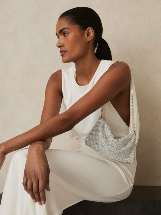 Embellished Chainmail Shoulder Bag Silver | Women