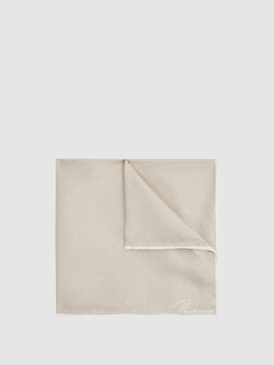 Polka Dot Silk Pocket Square Stone | Men