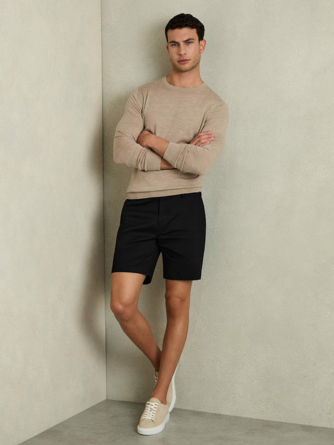 Short Length Casual Chino Shorts Black | Men