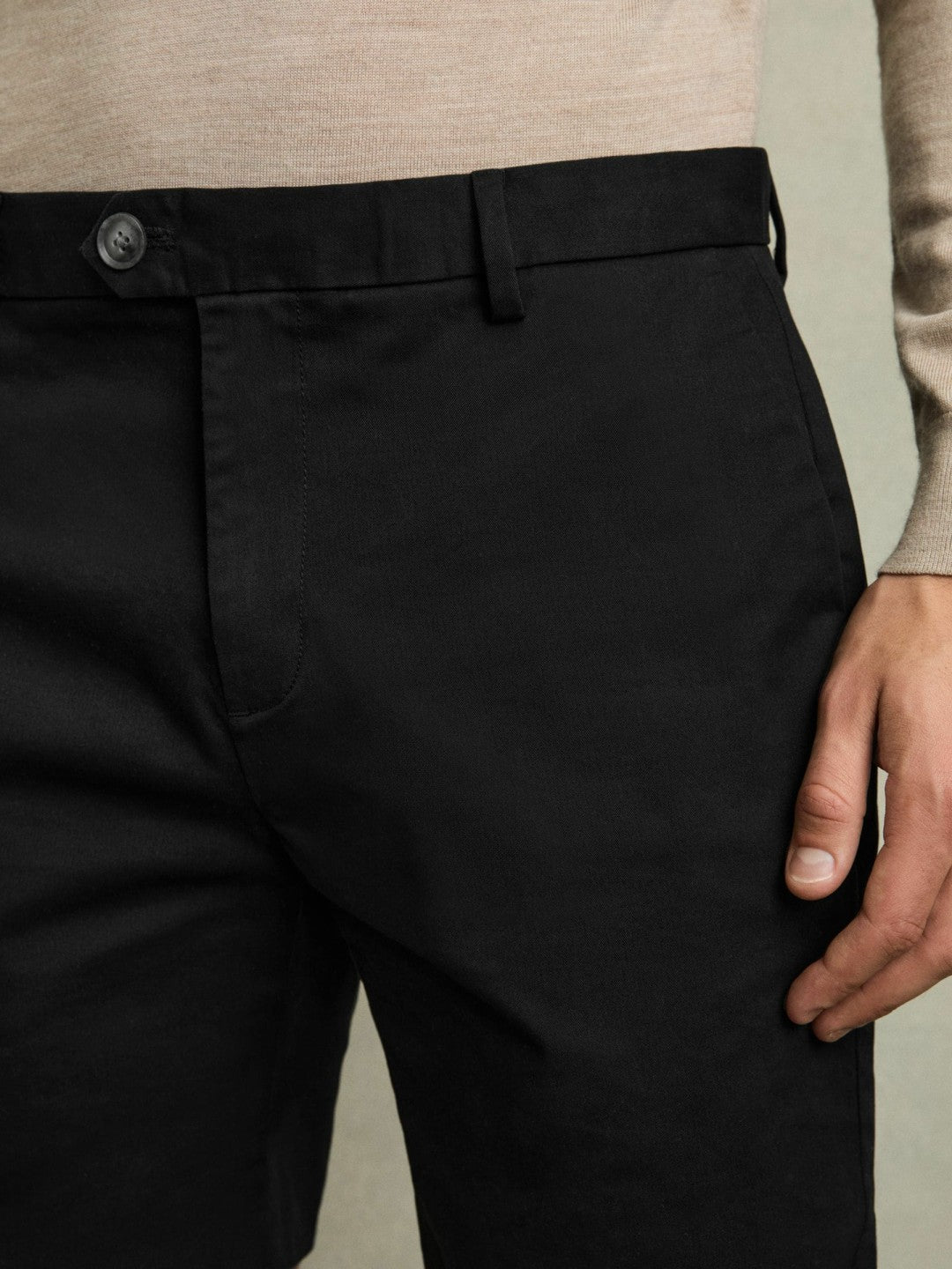 Short Length Casual Chino Shorts Black | Men