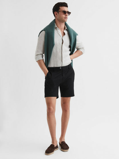 Short Length Casual Chino Shorts Black | Men