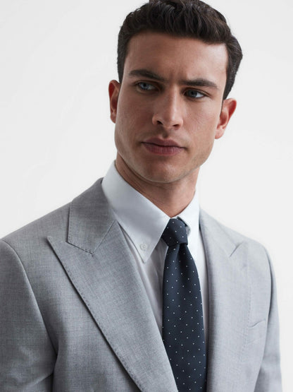 Polka Dot Silk Tie Navy | Men