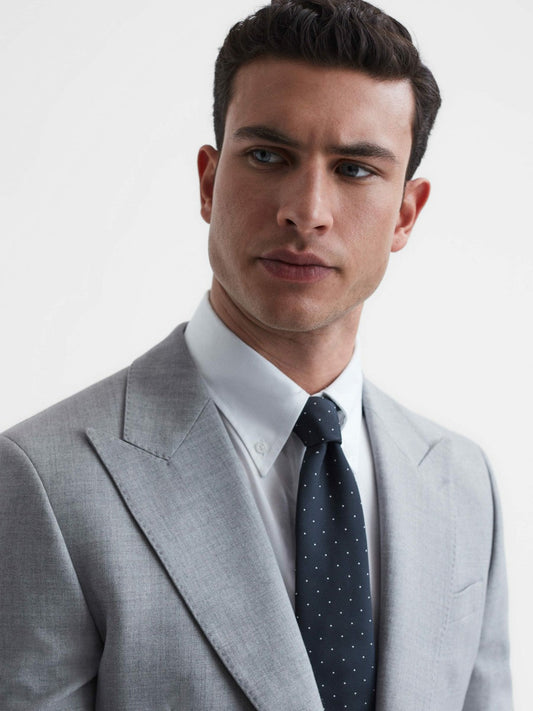 Polka Dot Silk Tie Navy | Men