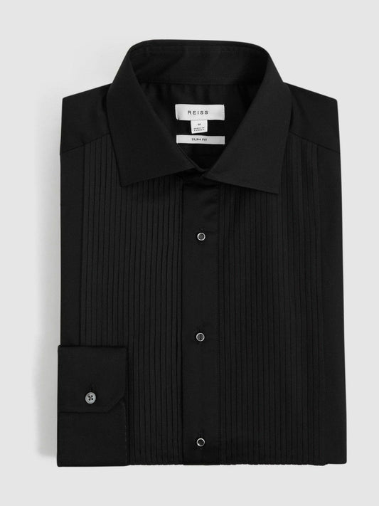 Slim Fit Cotton Dinner Shirt Black | Men