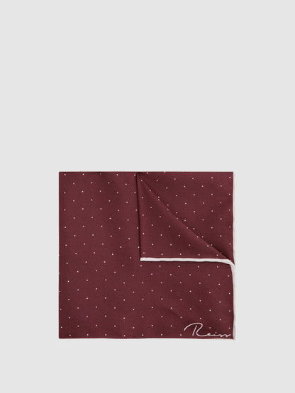 Polka Dot Silk Pocket Square Burgundy | Men