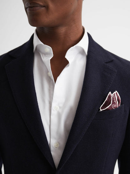 Polka Dot Silk Pocket Square Burgundy | Men