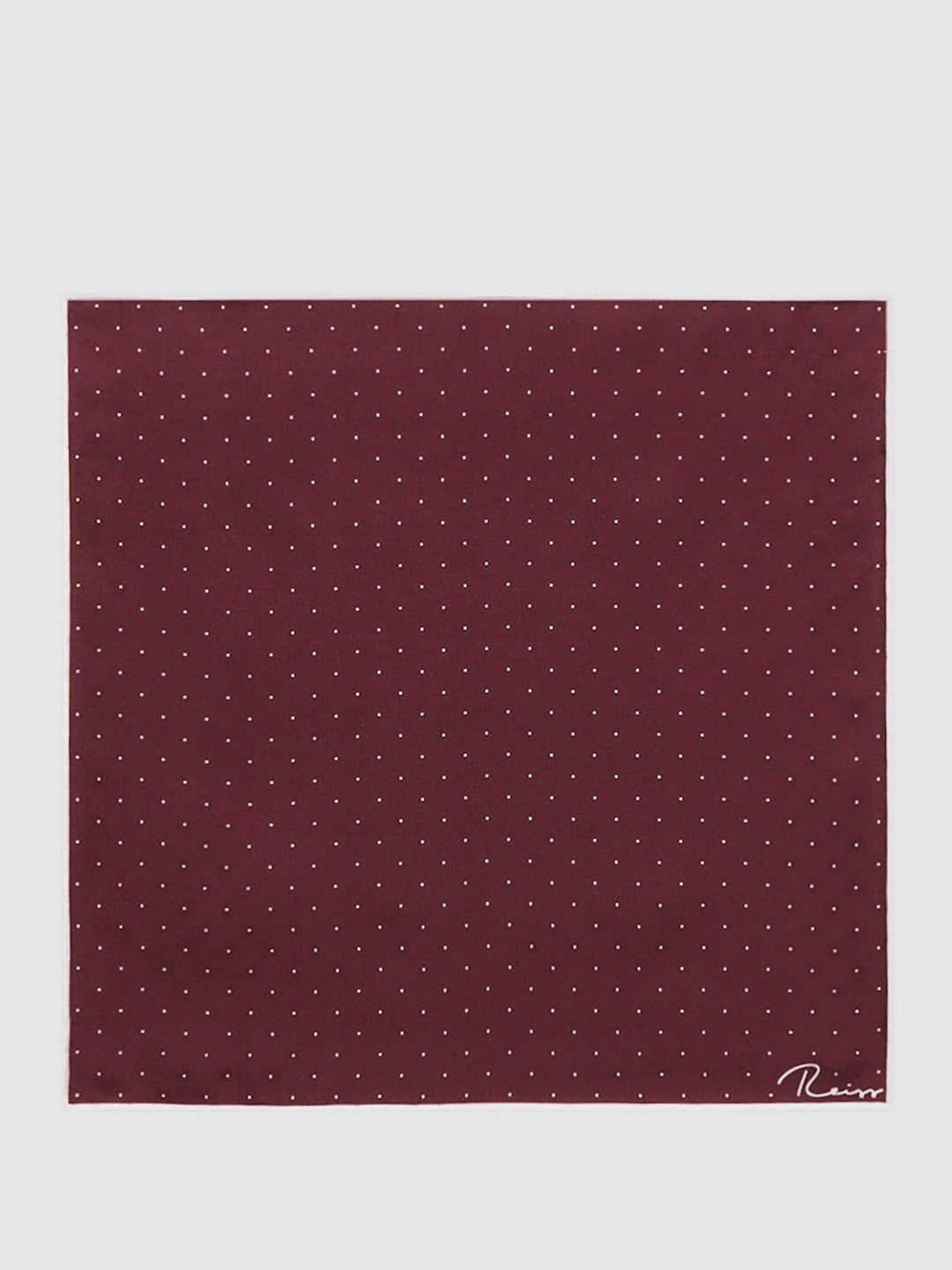 Polka Dot Silk Pocket Square Burgundy | Men