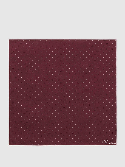 Polka Dot Silk Pocket Square Burgundy | Men