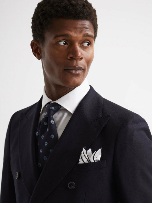 Polka Dot Silk Pocket Square White | Men