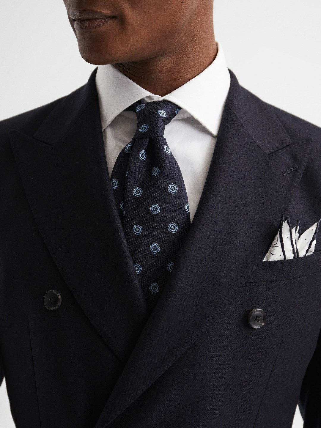 Polka Dot Silk Pocket Square White | Men
