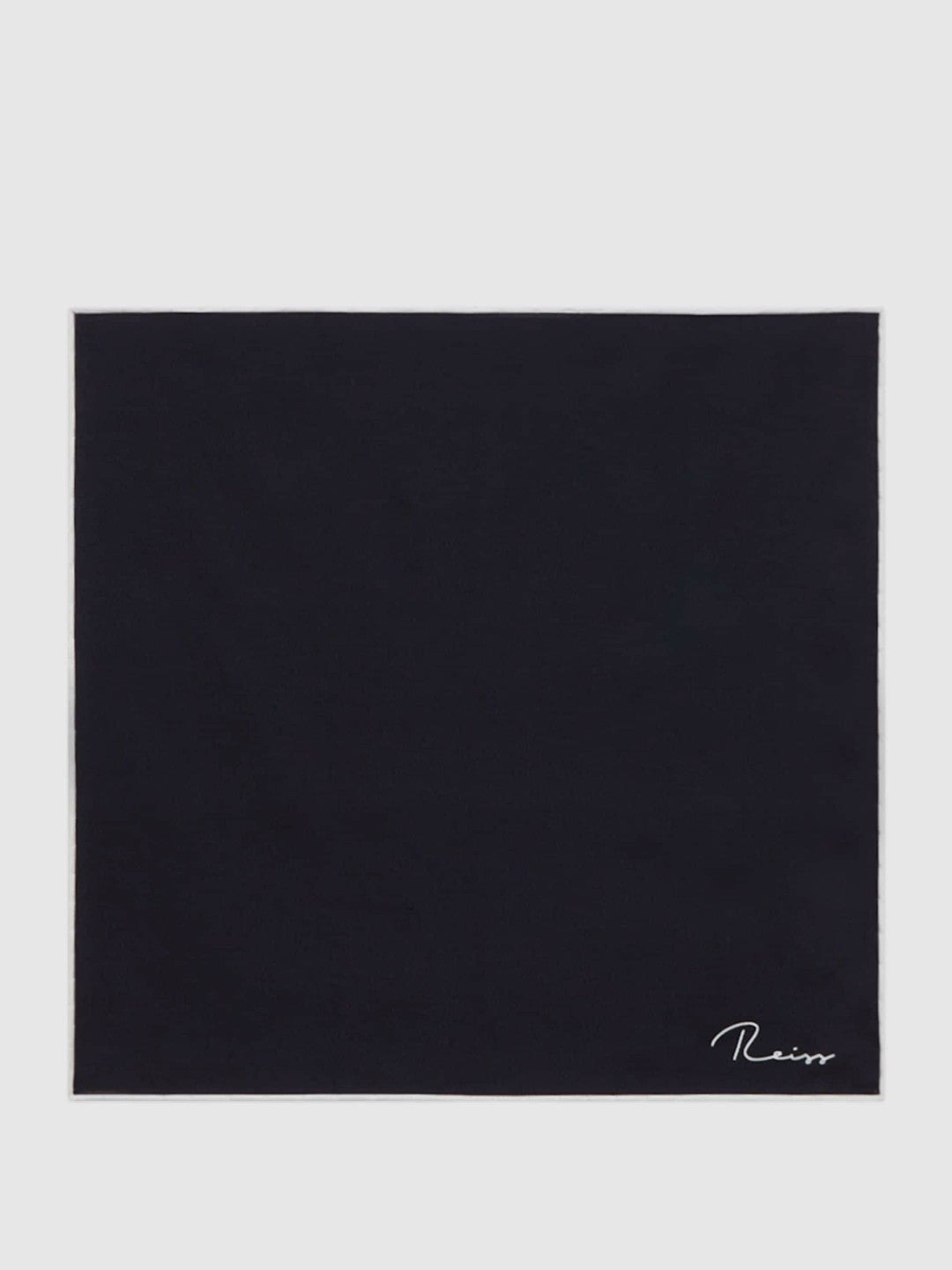 Plain Silk Pocket Square Navy | Men