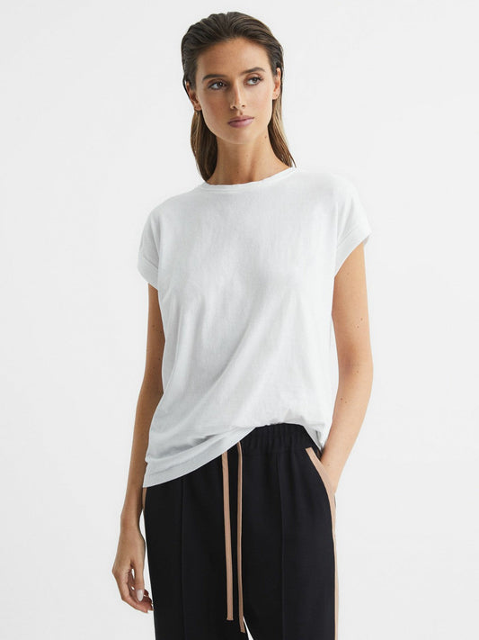 Cotton-Jersey Crew Neck T-Shirt White | Women