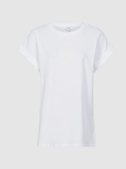 Cotton-Jersey Crew Neck T-Shirt White | Women