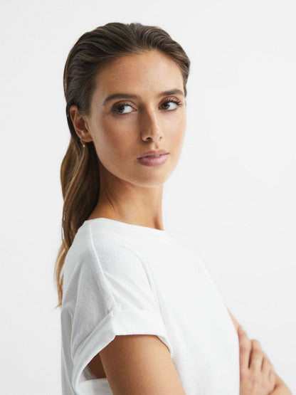Cotton-Jersey Crew Neck T-Shirt White | Women