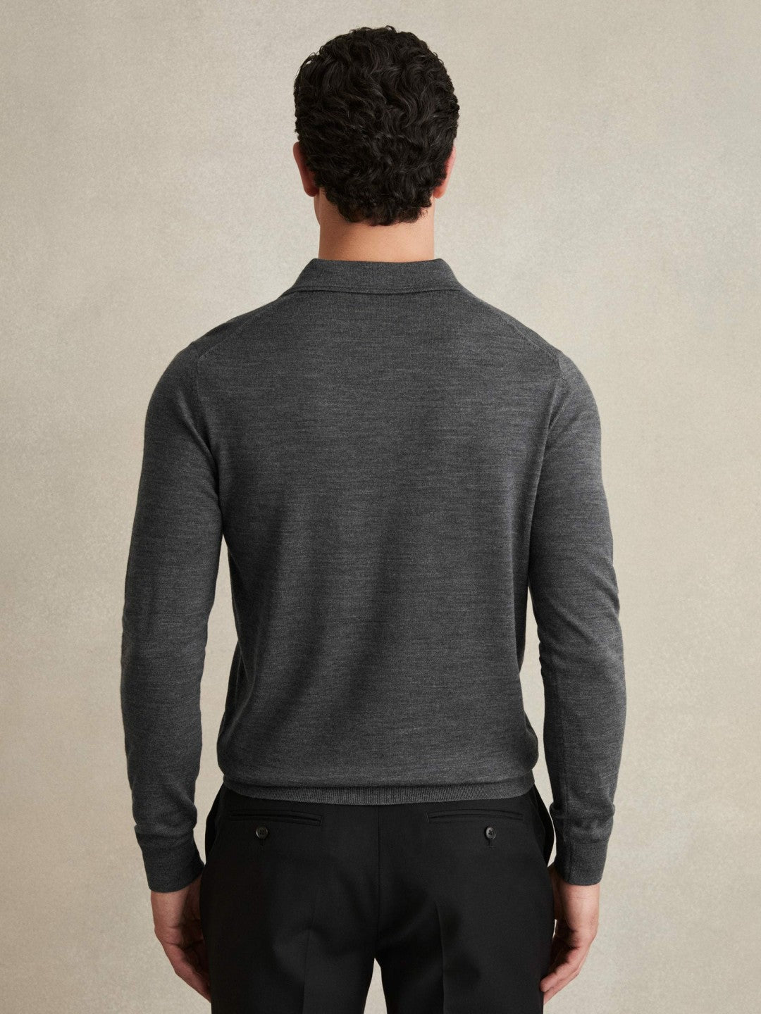 Merino Wool Polo Shirt Derby Grey Marl | Men