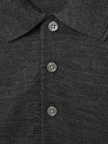 Merino Wool Polo Shirt Derby Grey Marl | Men