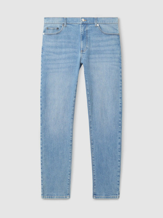 Cotton-Stretch Slim-Fit Jeans Light Blue Wash | Men
