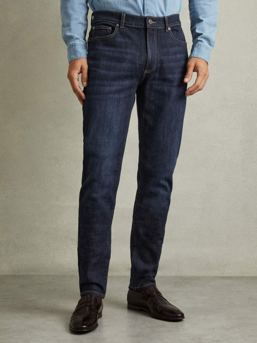Cotton-Stretch Slim-Fit Jeans Indigo Blue Wash | Men
